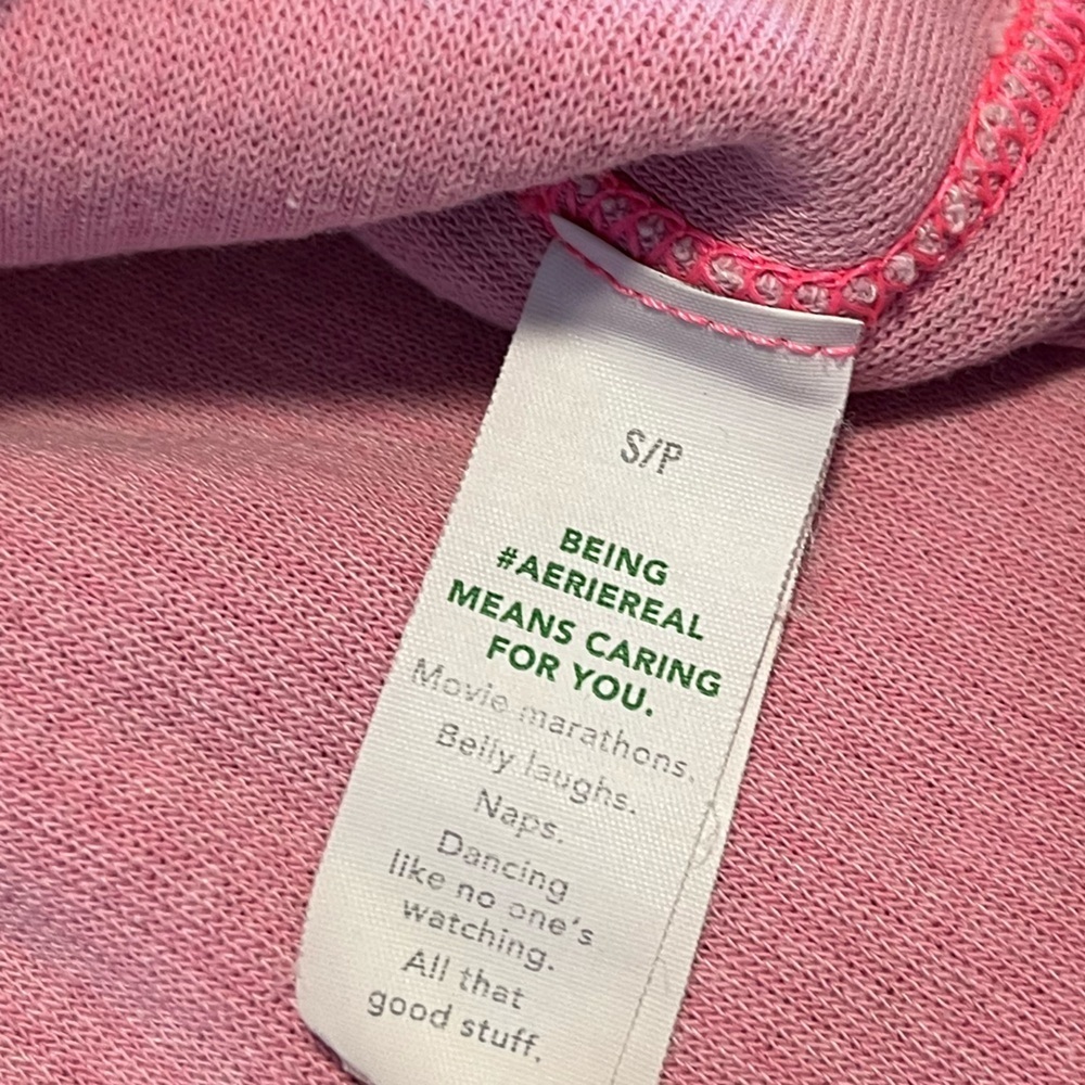aerie Pink V-Neck Waffle Knit Sweater - Picture 6 of 7